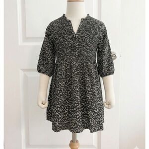 Zara Kids Smocked Floral Dress Black & White Size 6 (116)